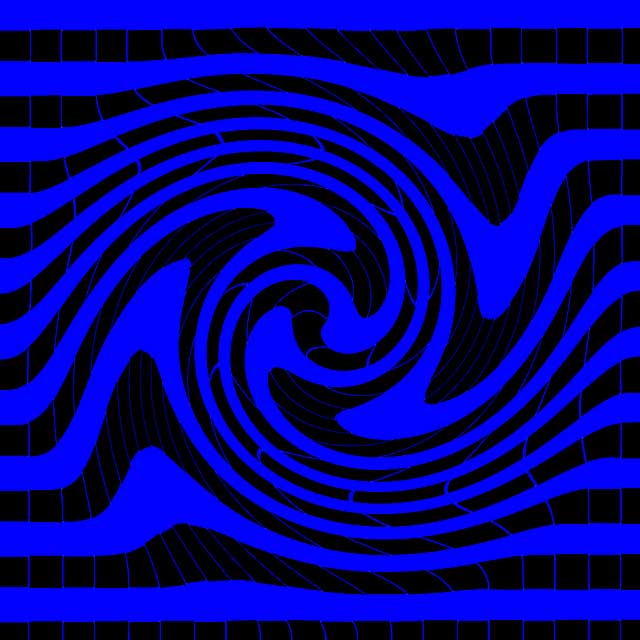 Blaue Wellen rotierend