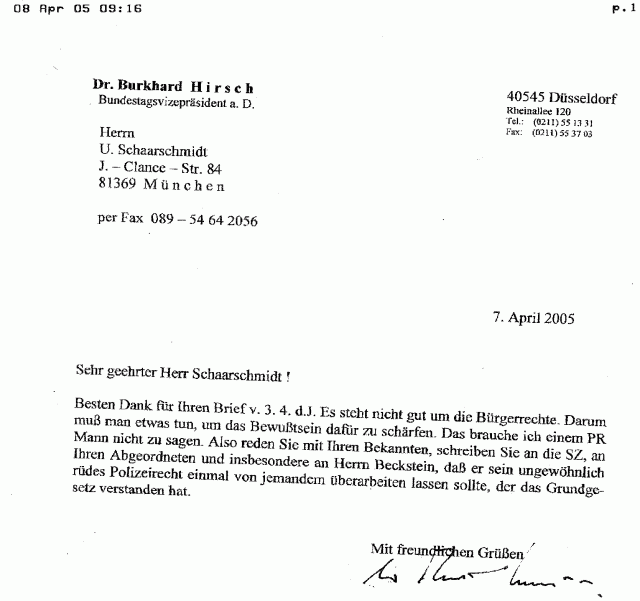 Burkhard Hirsch Buergerrechte! Seid Menschen!
