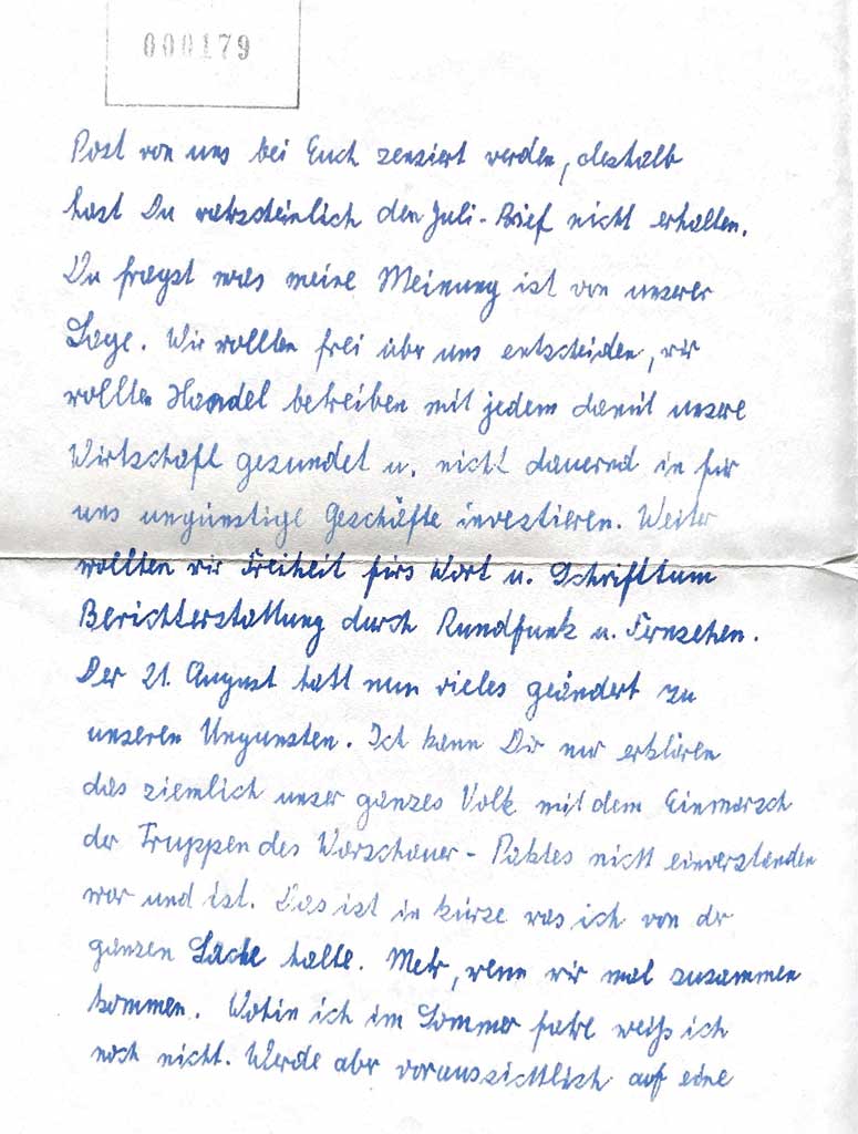 Brief von Petr Vacek aus Decin Tetschen