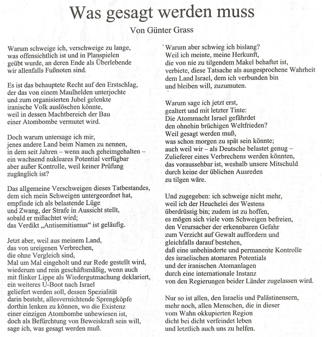 Was gesagt werden muss