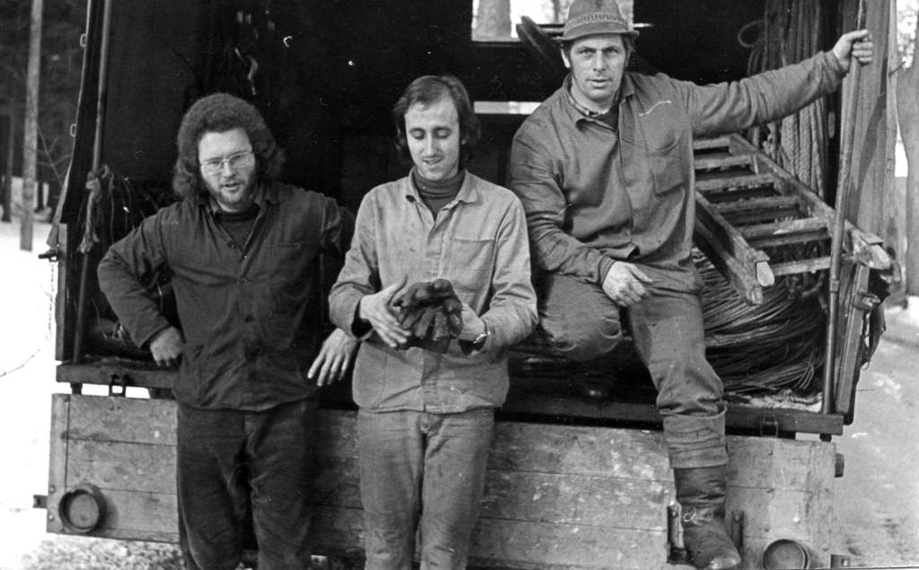der 24 jaehrige mit Schecki Aue Erzgebirge 1975
