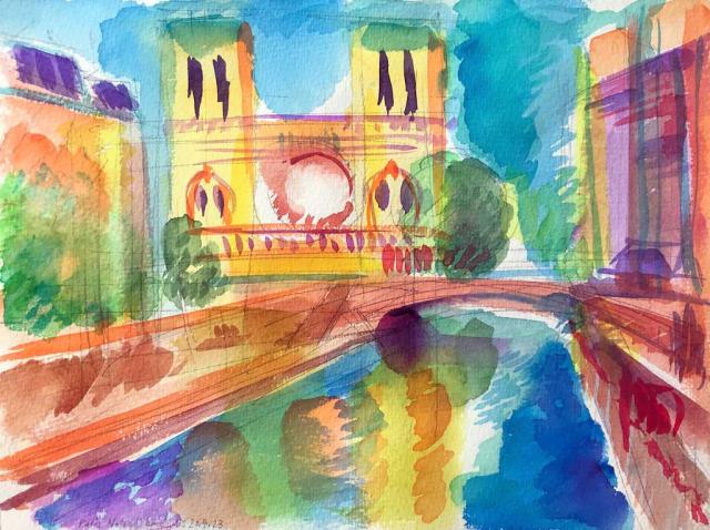 Paris Notre Dame le soire