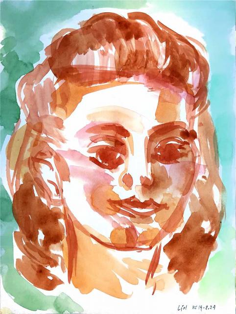 Lisl meine Om wie sie jung war Aquarell