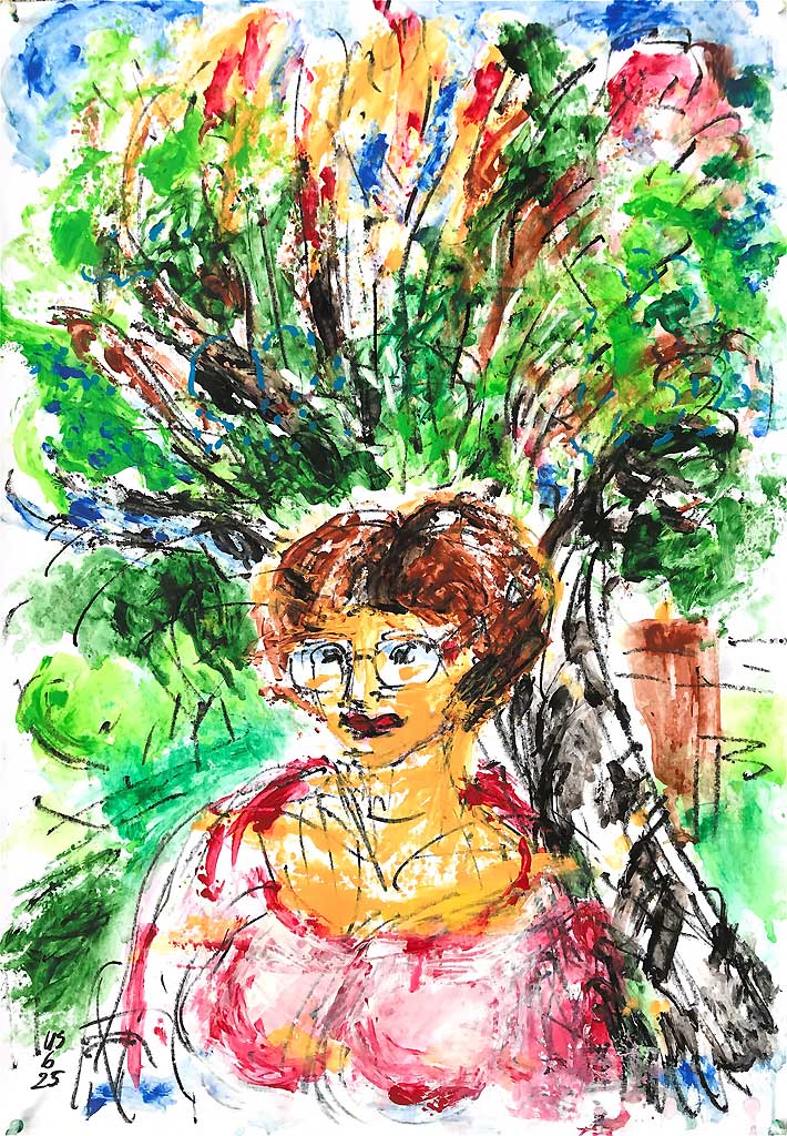 Birkenfrau an Pfingsten Acryl