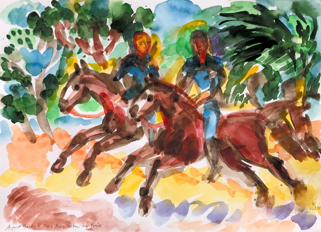 August Macke und Franz Marc reiten ins Freie