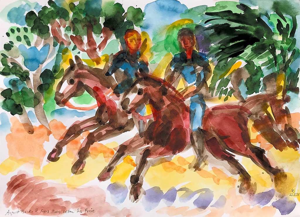 August Macke und Franz Marc reiten ins Freie