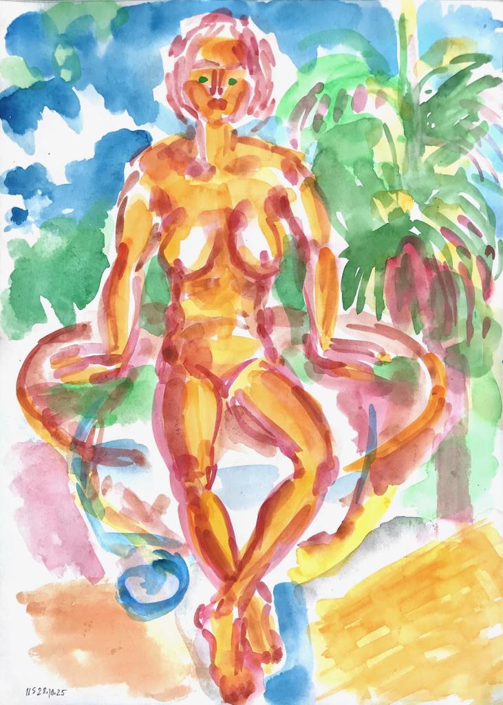 sitzender Akt Peinture de nu assis