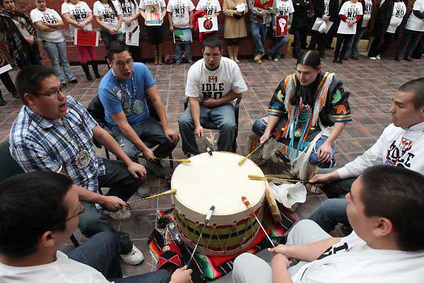 Hey CBU students drum Idle no more for Theresa Spence